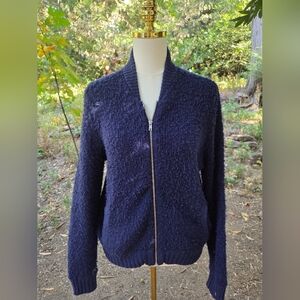 Aerie Women's Navy Blue Zip-Up Sweater